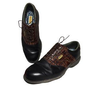 Footjoys Dryjoys DNA Golf shoes 53729 croc Print black saddle leather 10W